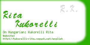 rita kukorelli business card